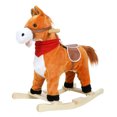 thumbnail image 2 of Trendix Plush Rocking Horse Toy with Interactive Sounds, Wooden Rockers, Wagging Tail Rocking Chair, 50kg Load Capacity, 23" Height, Dark Brown (Battery not included), 2 of 7