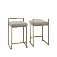 thumbnail image 4 of Crosley Furniture Harlowe 24.25" Metal/Velvet Counter Stool in Gold (Set of 2), 4 of 9