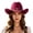 1-Hot Pink653, variant on XIAOCHA Women's Rhinestone Embellished Wool Cowboy Hat Cattleman Rodeo Wide Brim Western Hat,Green