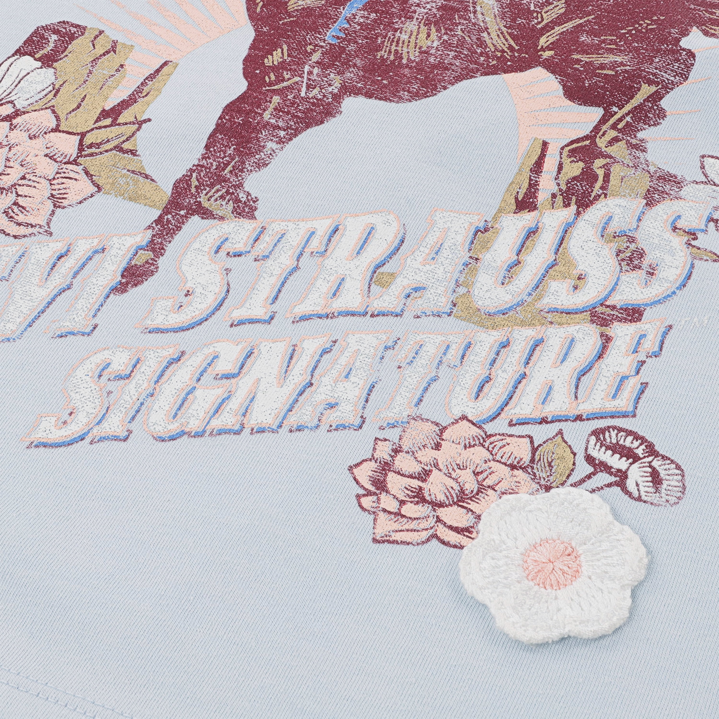 Levi Strauss Signature Girls Long Sleeve Two-fer Graphic Tee, Sizes 4-16