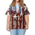 thumbnail image 2 of Women's Short Sleeve T-shirt Plus Size Patriotic Shirts For Women Summer 2025 Funny 4Th Of July T Shirt Stripes Print American Flag Tee Tops,Pink Women's Short sleeve T-shirt XL, 2 of 6