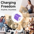 thumbnail image 6 of Compatible for iPhone Charger Block, 20W Dual Port Charger Block with 6FT USB-C to Light-ning Cable, Wall Charger Adapter Type-C Charger USB C Brick Cube Power Base Compatible with iPhone(Purple), 6 of 7