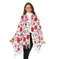 thumbnail image 3 of FORMRS Womens Scarf Winter Soft Long Big Warm Shawls Wrap Tassel Scarves, Pink Floral, 3 of 9