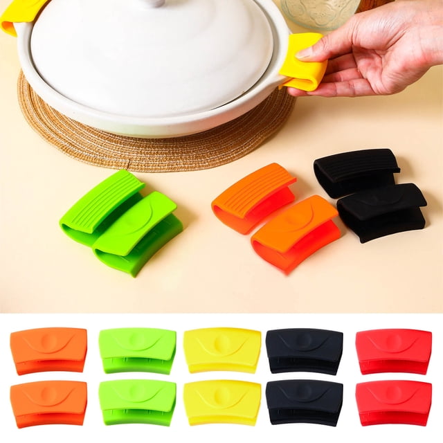 Fiudx Orejeras Aislantes Del Calor para Ollas, Diseño Antideslizante, Cocina Segura, Fácil de Limpiar, Ajuste Universal para Ollas y Sartenes, Cocina Casera, Restaurante, Camping, Paquete de 2, 7,5 X