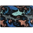 thumbnail image 4 of SKYSONIC 72x48in Blue Whale Ocean Area Rug, Underwater Non-Slip Floor Carpet for Indoor Living Dining Room and Bedroom Area, 4 of 7