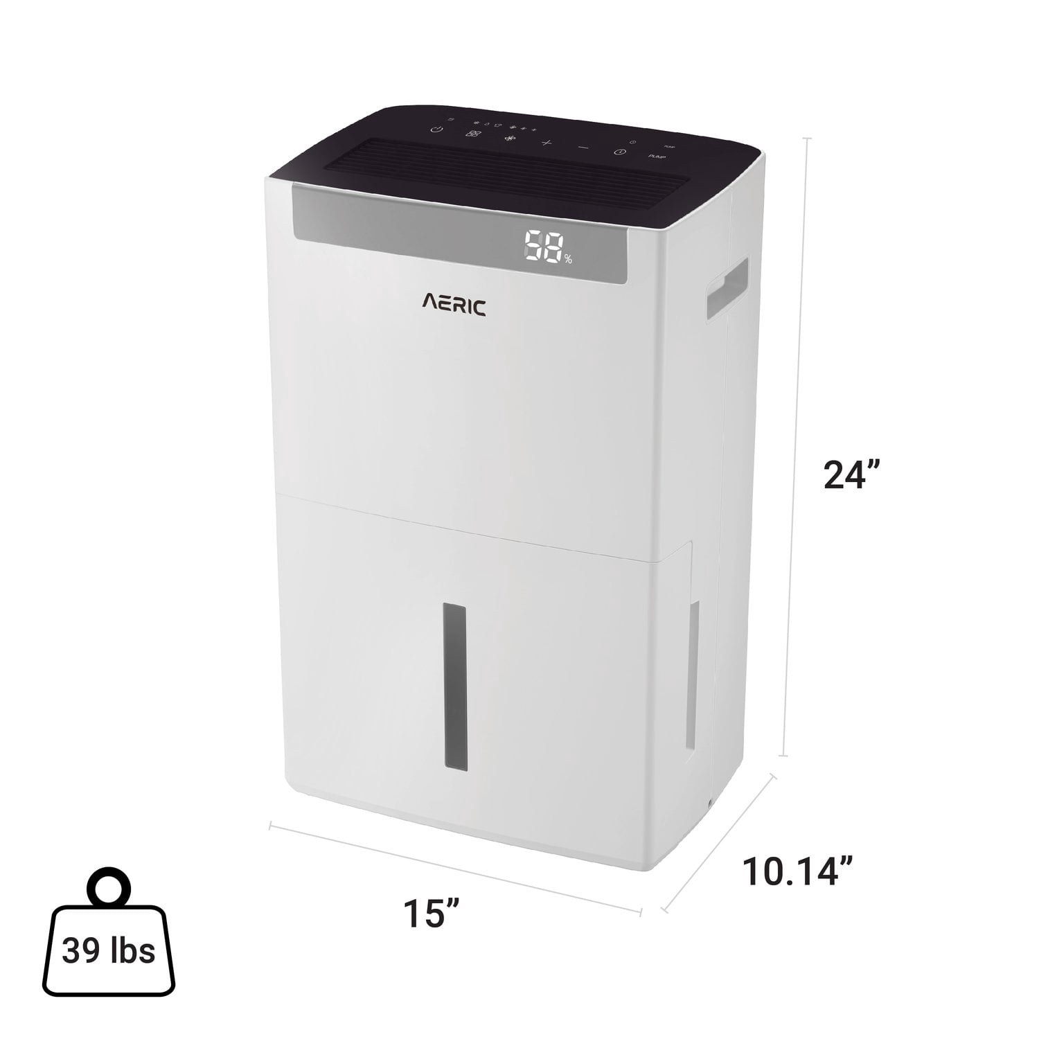 Aeric 50-Pint 4500 Sq Ft Large Portable Dehumidifier with Cooling Fan & Drain Hose, White, AERD501P