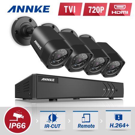 - Annke 8-Channel HD-TVI 1080P Lite Video Security System DVR and 4 Weatherproof Indoor/Outdoor Cameras IR Cut Night Vision(0-NO HDD,1-1TB HDD)