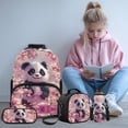 thumbnail image 2 of Pzuqiu Cherry Blossom Panda Girls Backpack with Lunch Box Pencil Case Water Bottle Holder 17 Inch Backpacks for School Girls with Adjustable Shoulder Strap, 4pcs Large Student Bag, 2 of 7