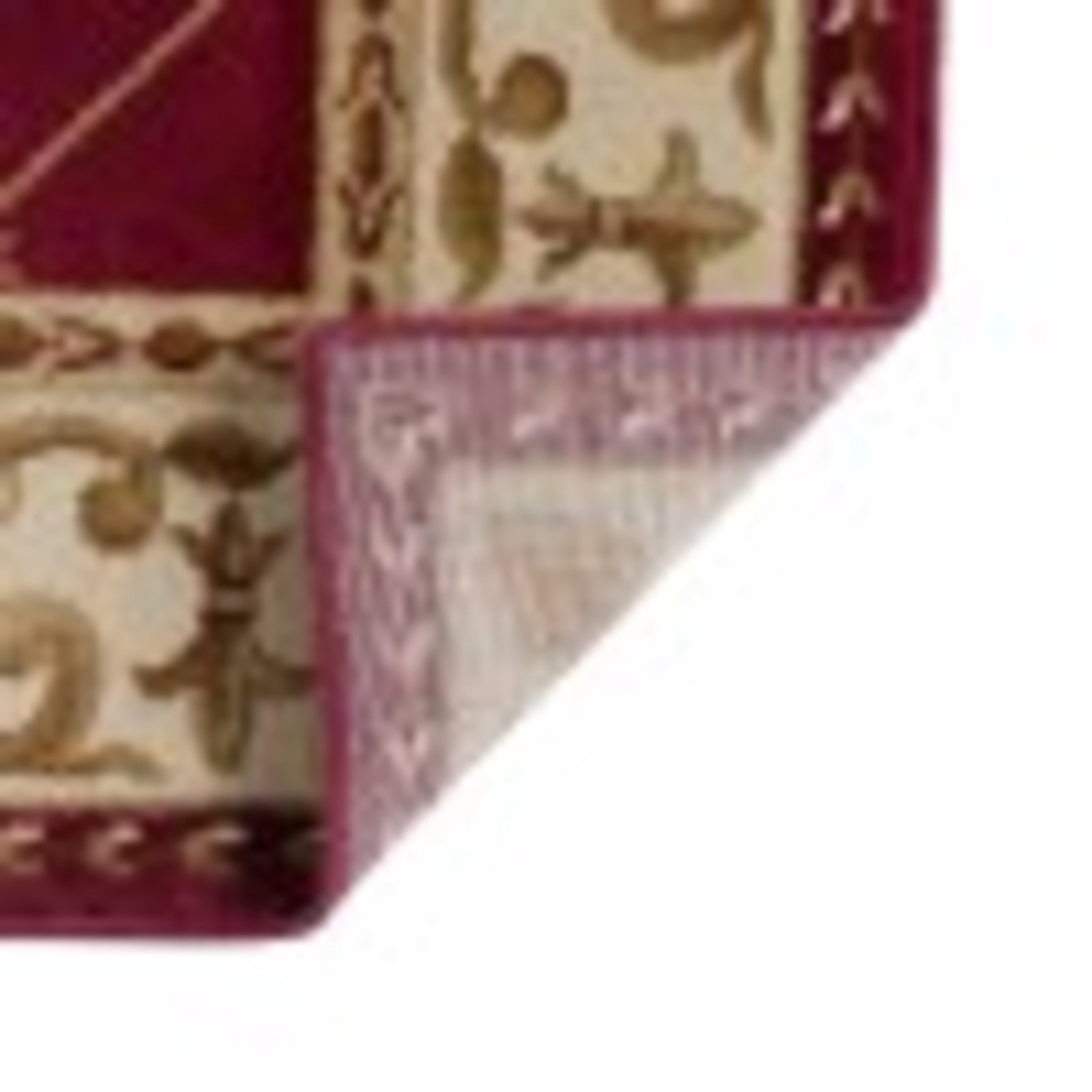 Sensation Traditional 2' x 10' Red and Beige Polypropylene Indoor Area Rug