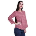 thumbnail image 3 of Moomaya Printed Button Placket Full Sleeve Top Round Neck WoMen's Casual Summer Tunic, 3 of 6