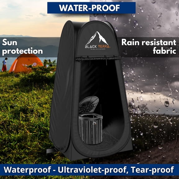BlackTerra Portable Toilet for Adults -  Privacy Tent for Camping, Outdoor Bathroom with  Plastic Construction