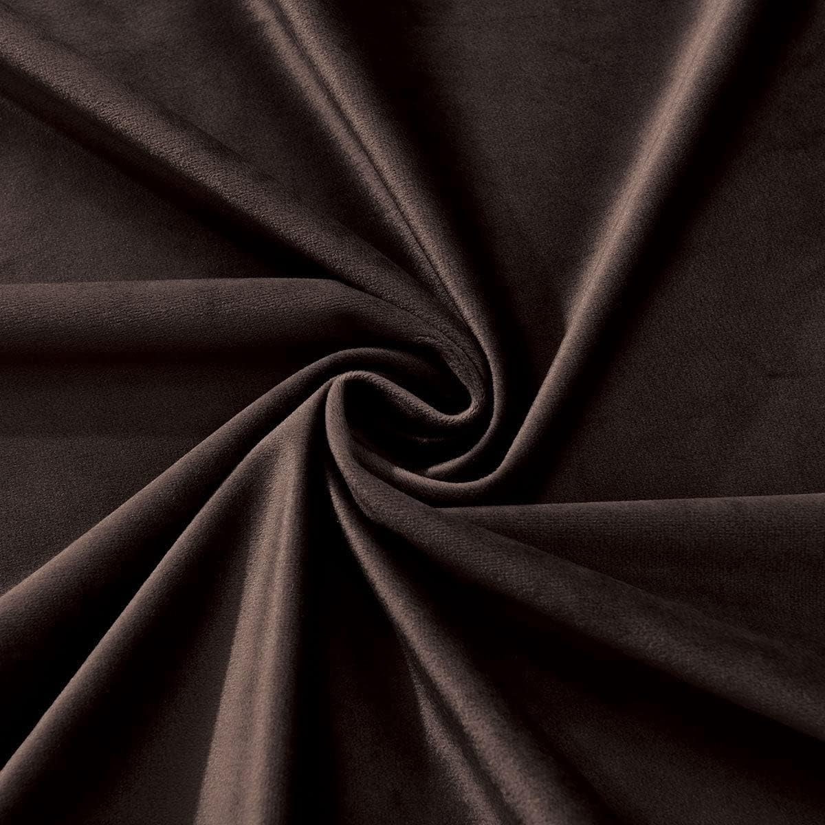 Sheetsnthings Velvet Heavyweight Grommet Top Window Curtains, Set of 2 (52"Wx108"L) Solid Panels, Chocolate