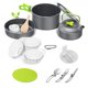 thumbnail image 3 of Eigraketly Paquete de 14 ollas para acampar al aire libre, utensilios de cocina portátiles, antiadherentes, mochileros, lavables, con Kits de desorden para acampar Verde, 3 of 6