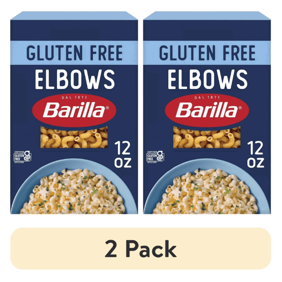 (2 pack) BARILLA Gluten-Free Elbows Pasta Gluten-Free Pasta Made with 2 Ingredients 12oz.