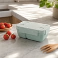 thumbnail image 4 of Partitioned Lunch Box for Office Workers and Students, Microwave Safe, Airtight Food Storage Container, 1 Pack, 4 of 7