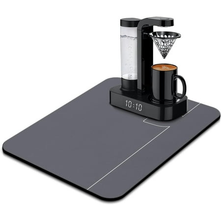 

Coffee Bar Mat Accessories for Countertop Absorbent Hide Stain Rubber Backed Dish Drying Mats for Kitchen Counter Draining Pad Decor Gift Fit Under Coffee Maker Coffee Pot Espresso Machine (18x24in)