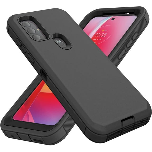 Motorola G Stylus 2022 Heavy Duty Case, Shock Proof-Shatter Resistant - Rubber- Compatible for iPhone Motorola G Stylus 2022, Color Black - By Entronix
