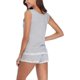 thumbnail image 4 of Pijama corto KAIYANG de algodón para mujer sin mangas camiseta pantalones cortos gris 2 piezas SM, 4 of 5