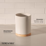 Thyme & Table Modern Ceramic and Bamboo Kitchen Utensil Holder