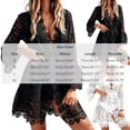 thumbnail image 3 of Women's Lace Cover-Up V-Neck Flared Sleeve Beach Tunic, 3 of 7