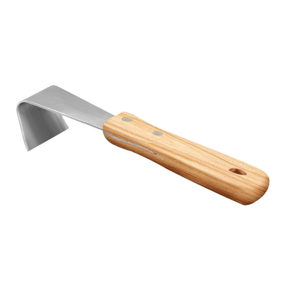 OUNONA Stainless Steel Bark Debarking Tool with Wooden Handle, Efficient Garden Hand Tool for Tree Bark Removal