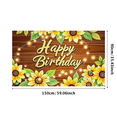 thumbnail image 3 of Wooden Background Happy Birthday Banner with Sunflower Elements Party Supplies Birthday Party Decors Photography Props Backdrop Decorations, 3 of 8
