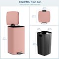 thumbnail image 2 of TLSUNNY 8 Gal Square Trash Can, Stainless Steel Step Garbage Bin, Soft-Close Lid & Removable Inner Bucket for Kitchen, Office, Home, 2 of 9