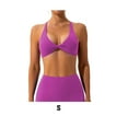 thumbnail image 3 of Hi,Fancy 1 Set Chinlon Nylon Sports Underwear Solid Color Replacement Breathable Wire Free Running Jogging Bodybuilding Vest Bra Purple S, 3 of 6