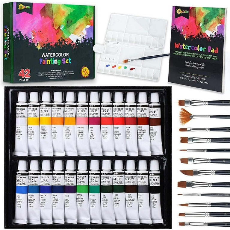 Watercolor Paint Set for Kids12 Colors Bulk Pack of 42 Watercolors Paints  wit