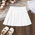 thumbnail image 3 of Girls Chinese Embroidered Pleated Skirt, Floral A-Line Midi Skirt with Elastic Waist for Kids, 3 of 5