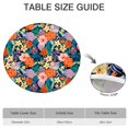 thumbnail image 6 of Soft elastic edge round tablecloth with floral abstract design, made of polyester, fits 44-52 inch tables, extra large edition, 6 of 7