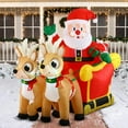 thumbnail image 4 of Joyfy 6ft Christmas Inflatables Santa on Sleigh with 2 Reindeer Outdoor Decorations,Christmas Blow Ups Yard with Built-in LEDs for Holiday Party Garden Lawn Decor, 4 of 9