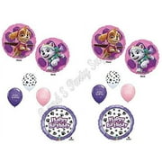 C & S Party Supply Skye & Everest Paw Patrol 10 PC. Mylar & Latex Balloons Set, Lilac Purple, Pink