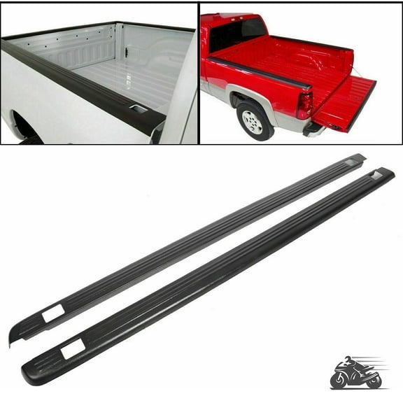 Black Bed Rail Caps Cover 6'6" Bed For 1999-2006 Chevy Silverado Sierra 72-01151