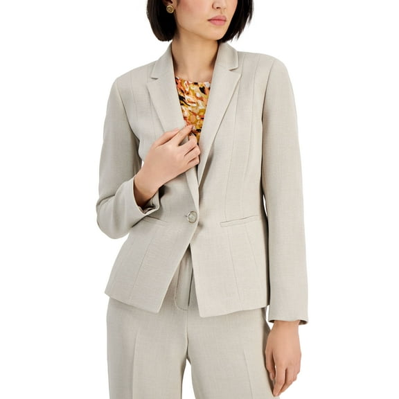 Kasper Petite One Button Blazer Summerstraw 4P