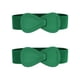 thumbnail image 1 of Cinturón elástico de cuero sintético con hebilla en forma de 8 Inspire Chic de 2 piezas para dama 39.4x2.36" (LxW) Verde, 1 of 7