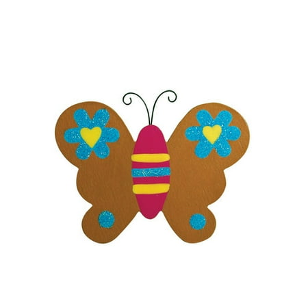 Plaid Wood Painted Shape, Butterfly