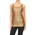 thumbnail image 3 of Anna-Kaci Womens Sparkle & Shine Glitter Sequin Embellished Sleeveless Round Neck Tank Top, 3 of 7