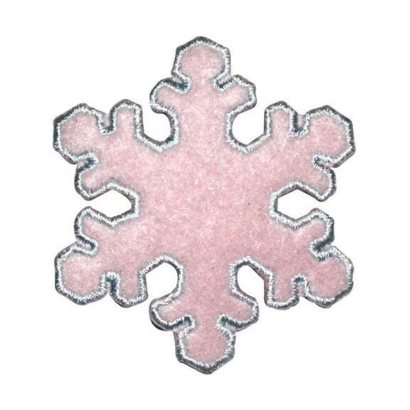 ID 8125 Fuzzy Snowflake Patch Winter Christmas Ice Embroidered Iron On Applique