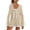 Khaki, variant on aidice Summer Jumpsuits for Womens Casual Drawstring Hooded Long Sleeve Loose Shorts Rompers with Pockets