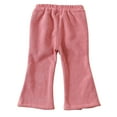 thumbnail image 4 of hotojiny Toddler Baby Girls Corduroy Pants Comfy Bell Bottom Pants Cute Fashion Fleece Lined Warm Flared Trousers, 4 of 7