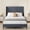 Gray, variant on Cozy Castle Full Size Upholstered Platform Bed - 51.2" Tall Curved Wingback Headboard, Soft Fabric, Noise-Free, Wooden Slats, No Box Spring Needed, Easy Assembly, Beige