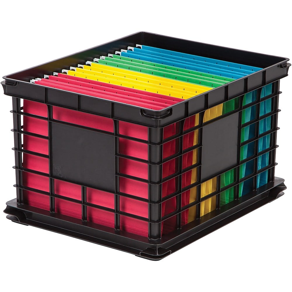Staples File Storage Plastic Crate Letter/Legal Size Black (STP54270