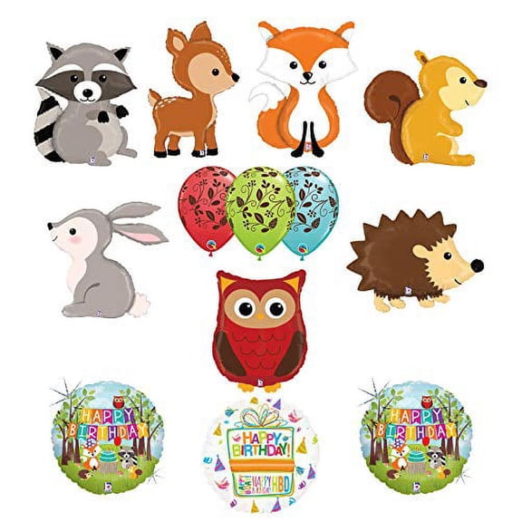 Mayflower Products The Ultimate Woodland Creatures Birthday Party Supplies Balloon Bouquet Decorations