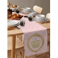 thumbnail image 6 of Golden Crown Table Runner 72 Inches, Pink Cartoon Funny Geometric Plaid Art Bed Runner Dresser Scarves Tabletop for Indoor Outdoor Parties/Ceremony/Banquet, 14" x 72", 6 of 8