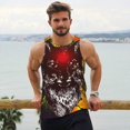 thumbnail image 6 of Fotbe Wolf With Wildflowers Pattern Men's Quick Dry Workout Tank Top Gym Muscle Tee Fitness Bodybuilding Sleeveless T Shirt Breathable Workout Shirt-X-Large, 6 of 9