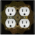 thumbnail image 1 of Metal Light Switch Plate Cover Blue Black Mandala Circle Tile Pattern MDL011, 1 of 13