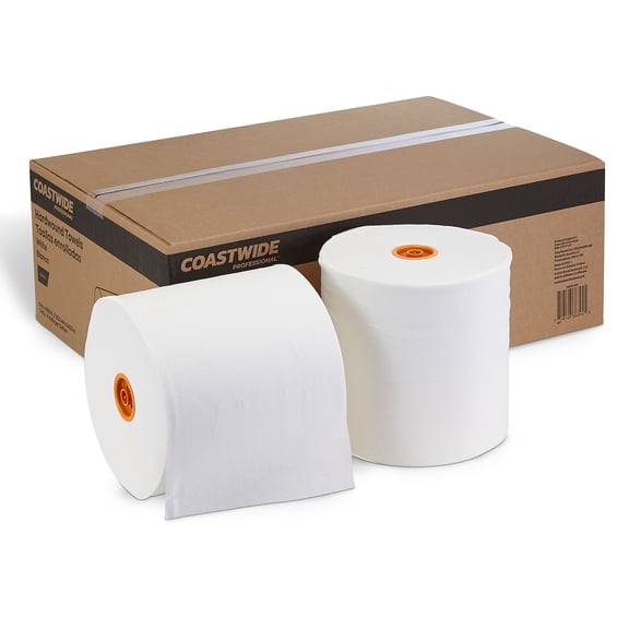COASTWIDE Hardwound Paper Towels 1-Ply 800 ft./Roll CWJHT-WHT