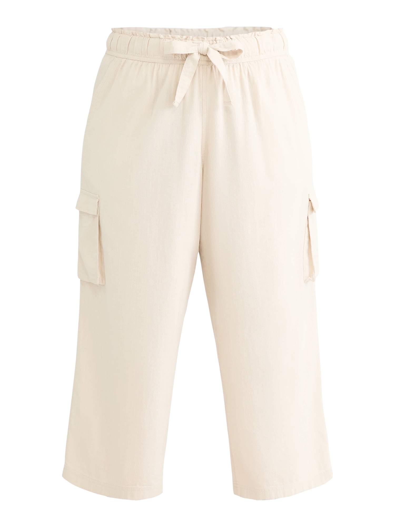 Terra & Sky Women's Plus Linen Pants, 27'' Inseam, Sizes 0X-4X