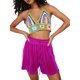 thumbnail image 2 of VISgogo, pantalones cortos sueltos elásticos informales para mujer, pantalones cortos de cintura alta plisados de Color sólido a la moda VISgogo  moda, 2 of 5